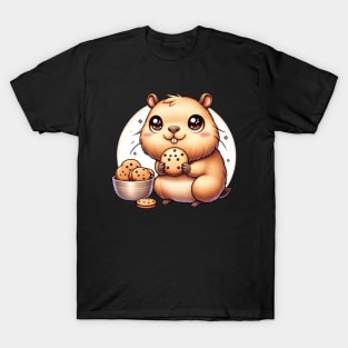 Japanese Art Pastry Foodie Cookie Lover Cute Capybara T-Shirt